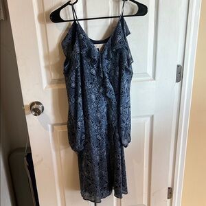 MICHAEL Michael Kors Navy Paisley Cold-Shoulder Midi Dress